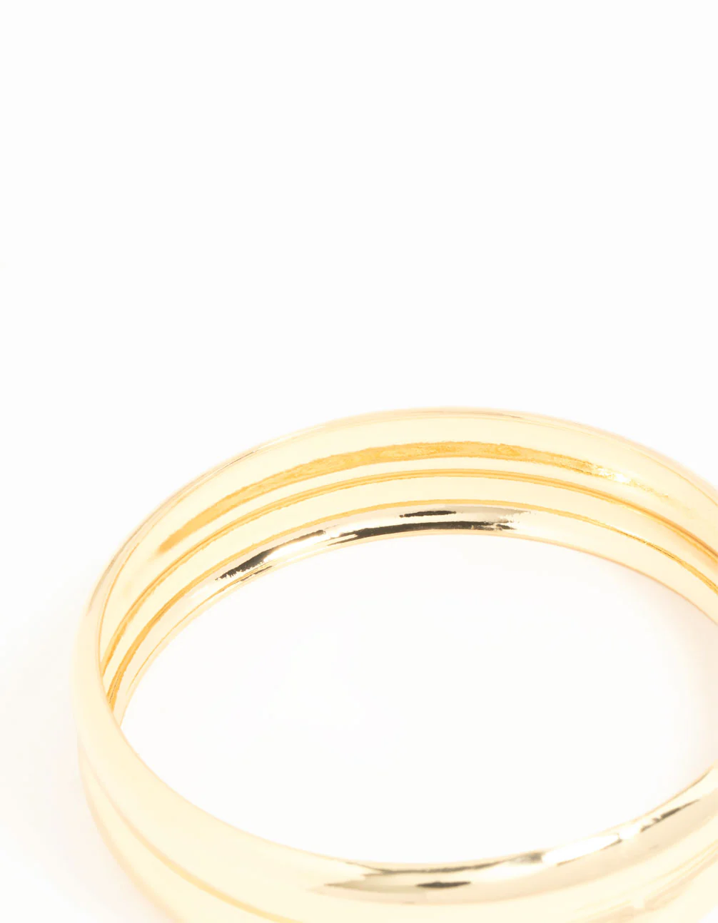 Gold Plated Wide Ribbed Bangle - Image 3