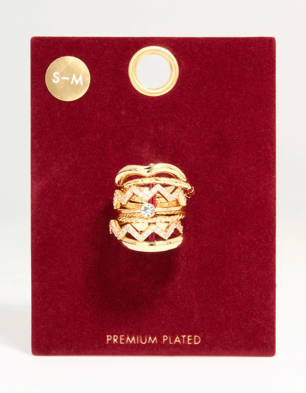 Gold Plated Zigzag Stacking Rings 7-Pack - Image 3