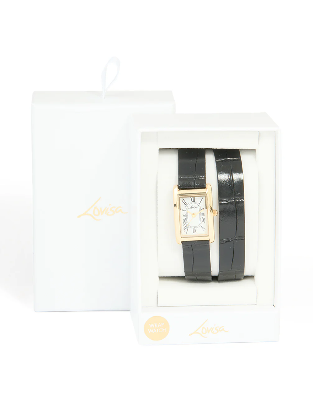 Gold PU Black Leather Snakeskin Vintage Watch - Image 5