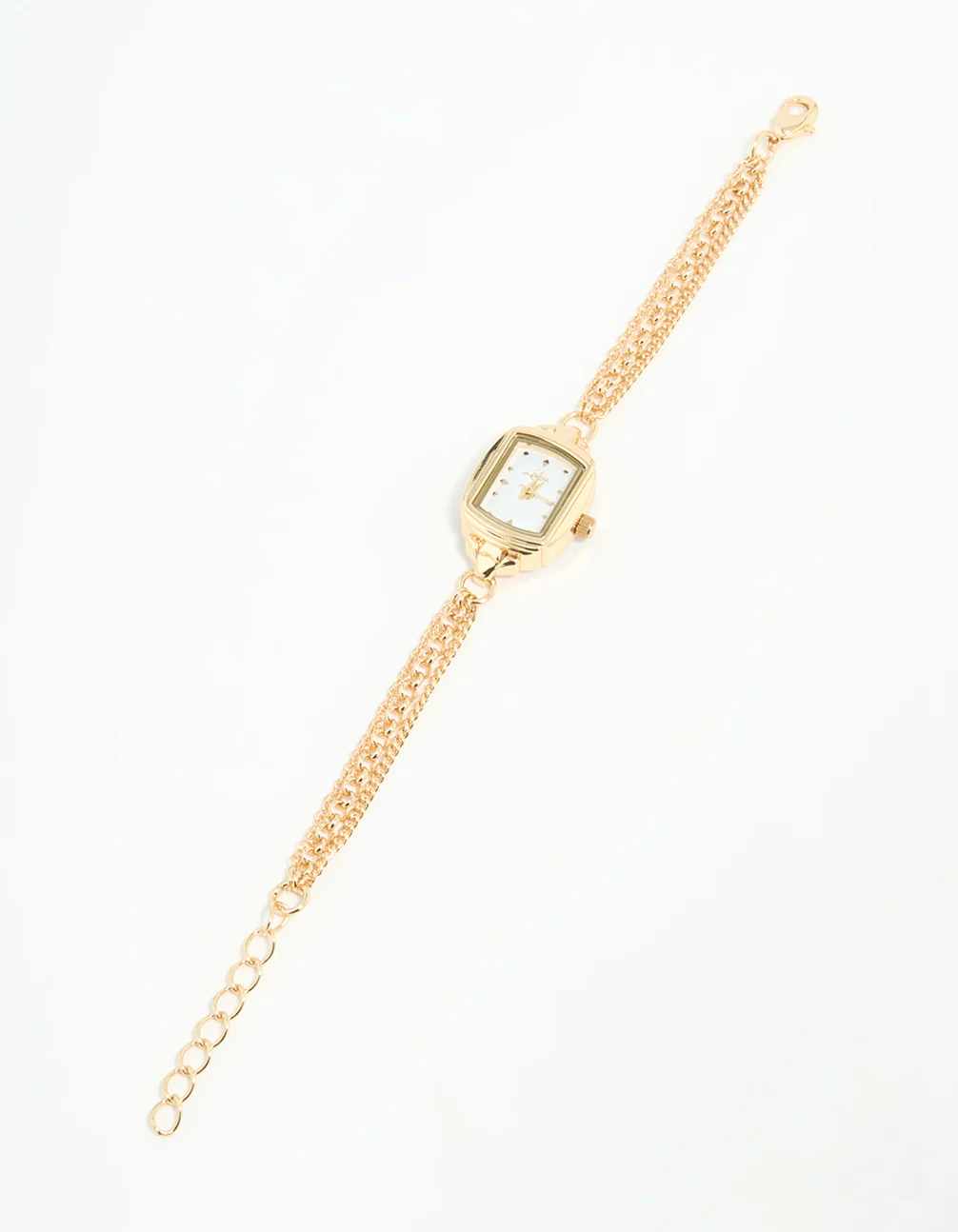 Gold Rectangle Chain Watch Bracelet - Image 2