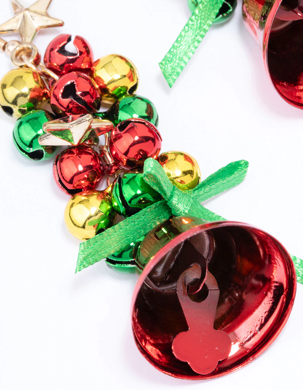 Gold Red Bell With Mini Bells Earrings - Image 2