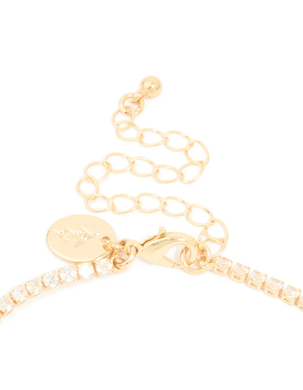 Gold Red Cubic Zirconia Cup Chain Teardrop Earrings & Necklace Set - Image 3