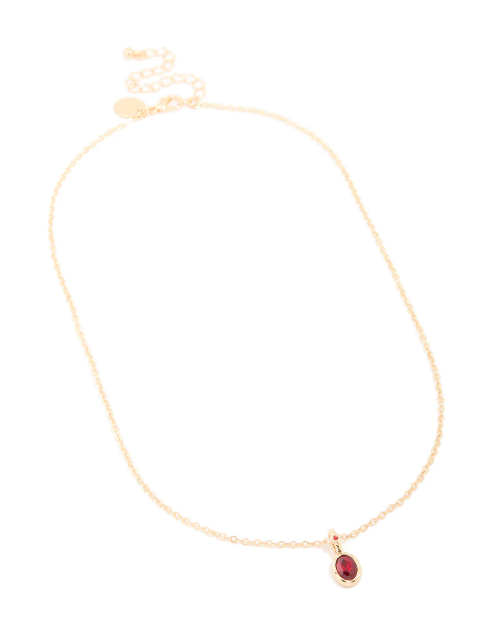 Gold Red Diamante Charm Necklace - Image 2