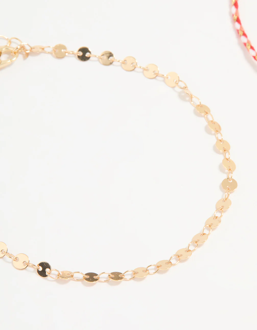 Gold Red Rope Starfish & Disc Anklets 2-Pack - Image 2