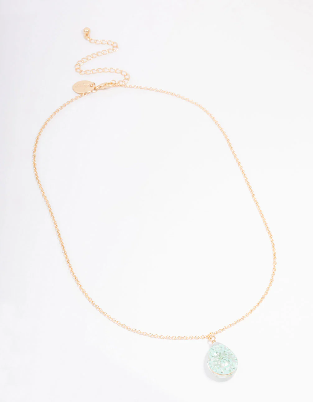 Gold Resin Flower Pendant Necklace - Image 2