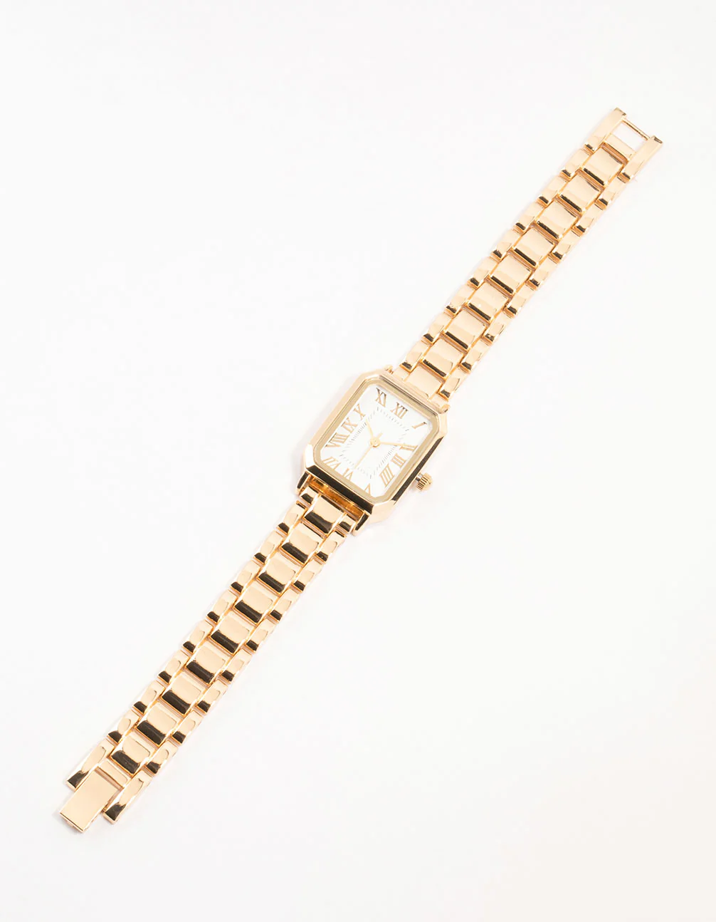 Gold Roman Numerals Rectangle Watch - Image 2