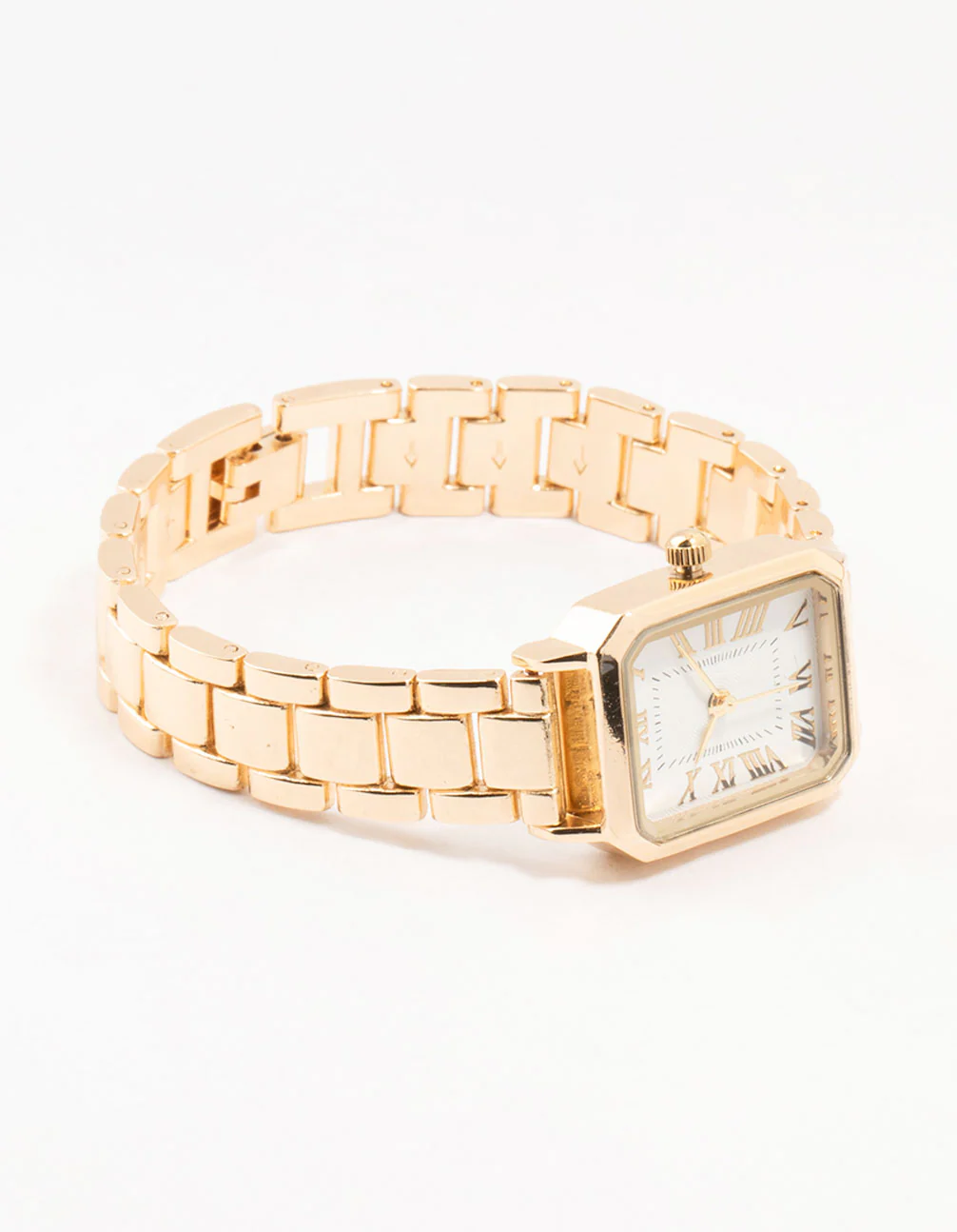 Gold Roman Numerals Rectangle Watch - Image 3