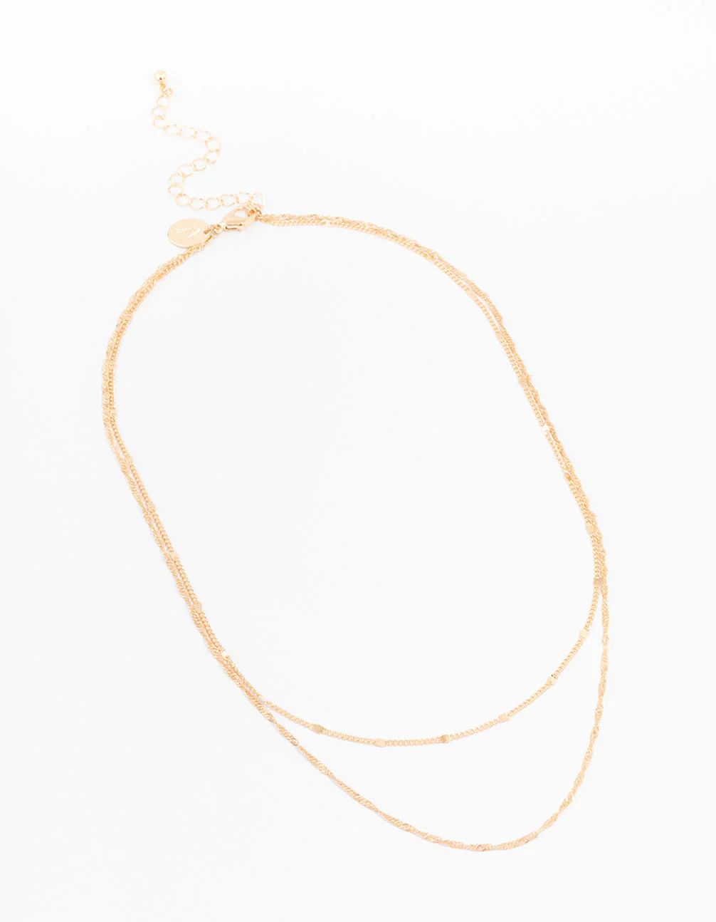 Gold Rope Double Chain Layered Necklace - Image 4