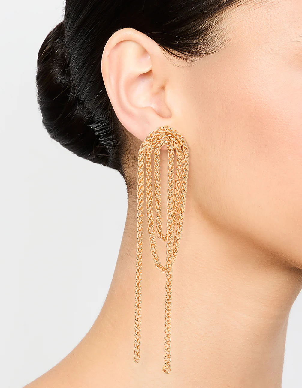 Gold Rope Drop Earrings - Image 2