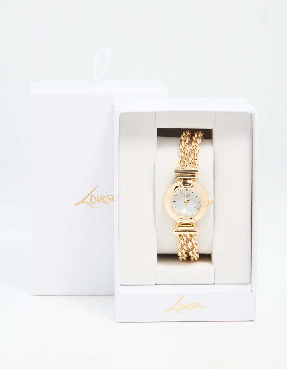 Gold Round Chain Watch Bracelet - Image 3