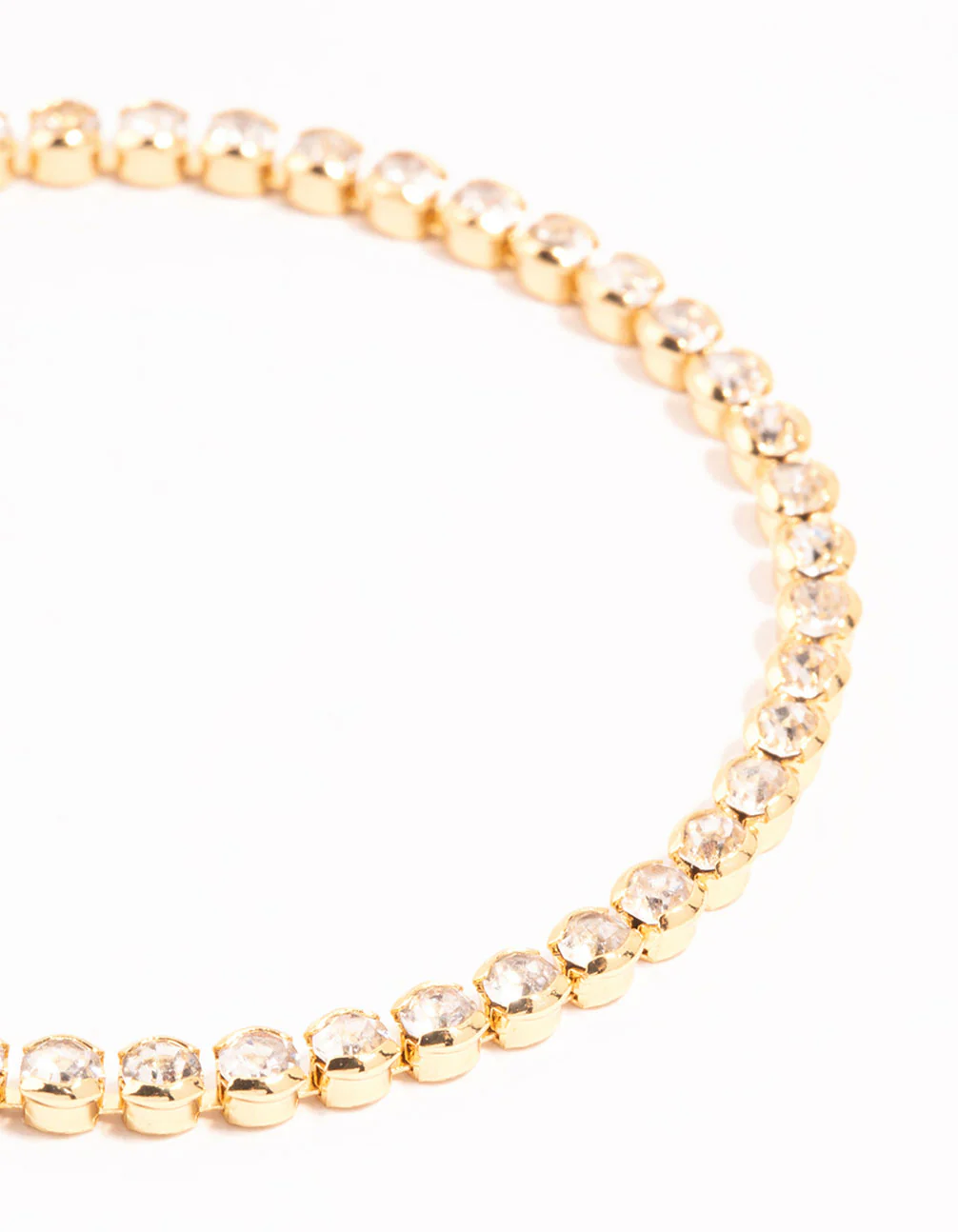 Gold Round Diamante Tennis Bracelet - Image 2