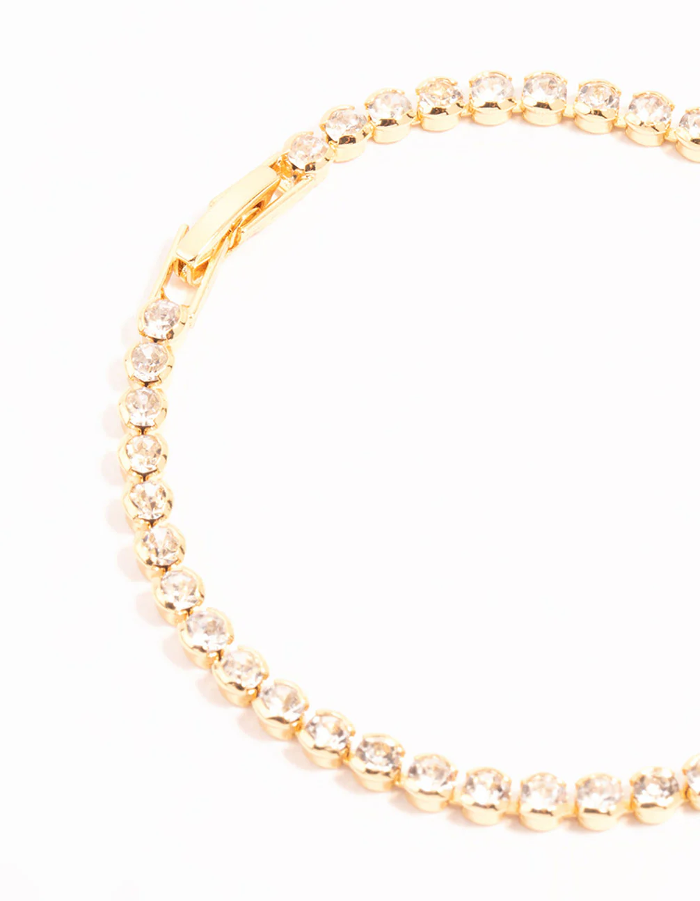 Gold Round Diamante Tennis Bracelet - Image 3