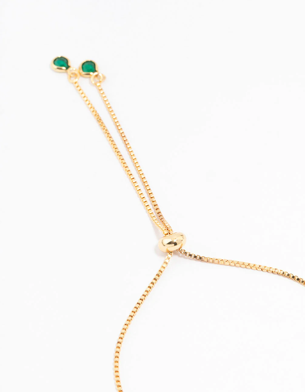 Gold Plated Cubic Zirconia Round Emerald & Pearl Toggle Bracelet - Image 3