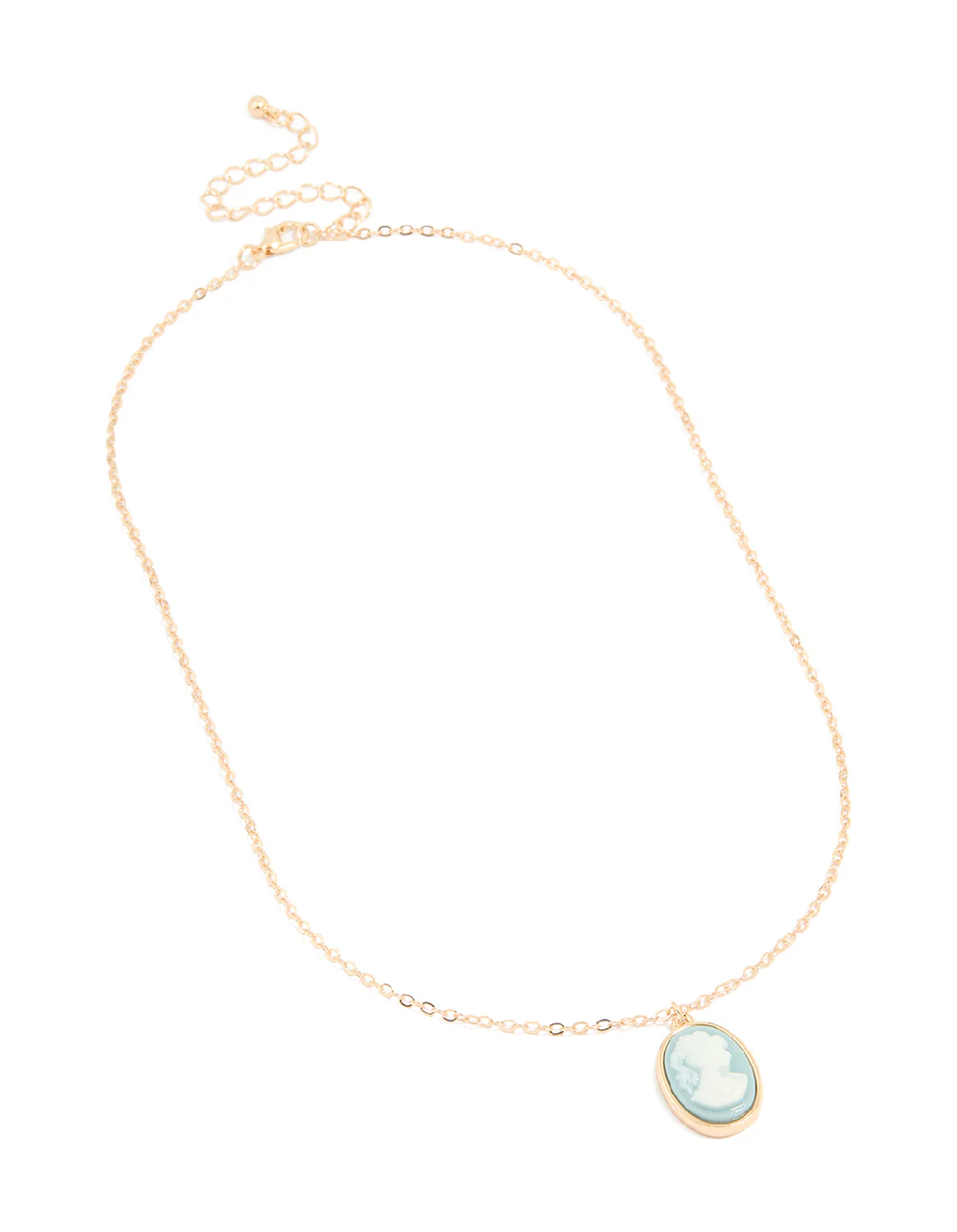 Gold Round Face Pendant Necklace - Image 2
