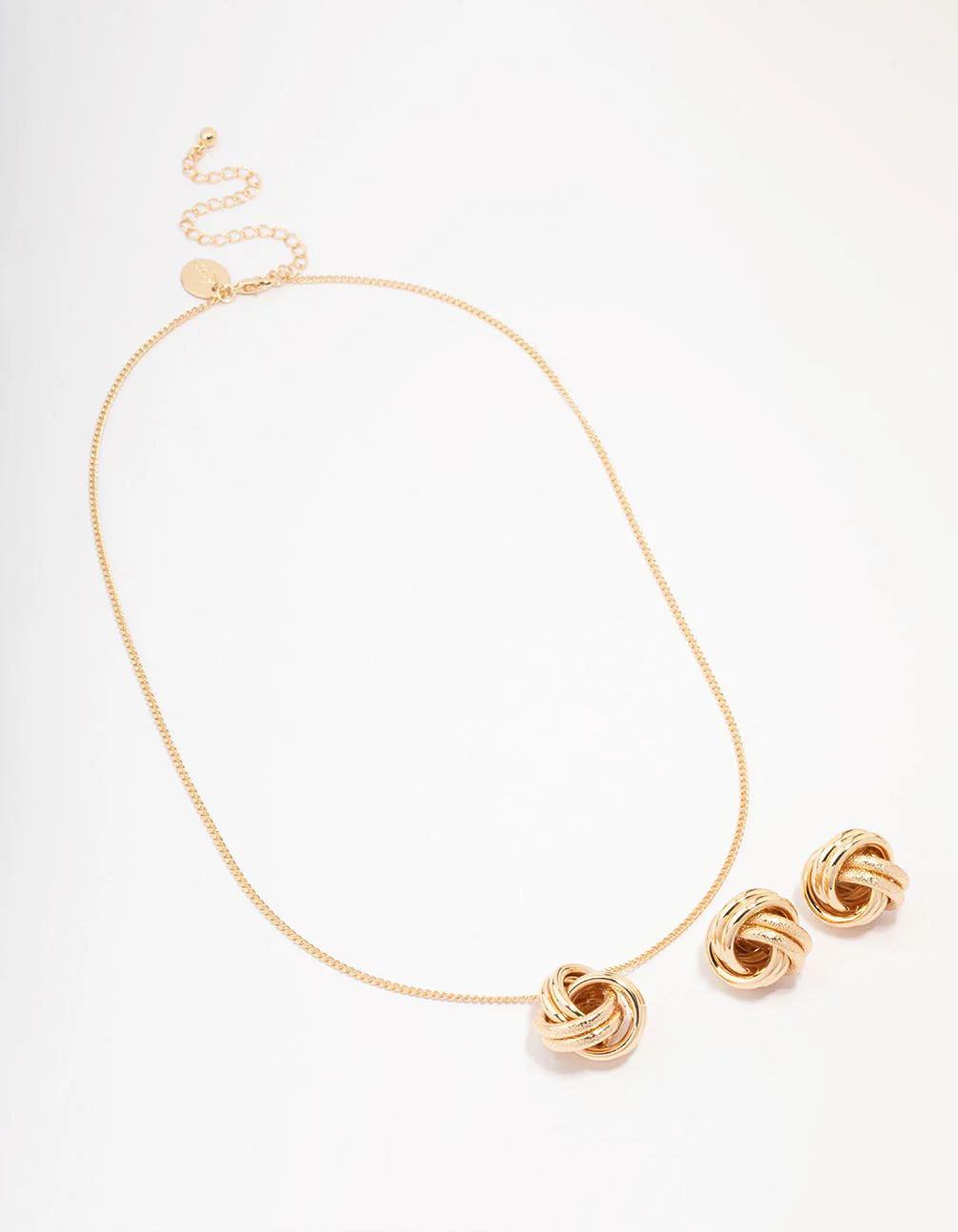 Gold Round Knotted Jewellery Set - Image 2