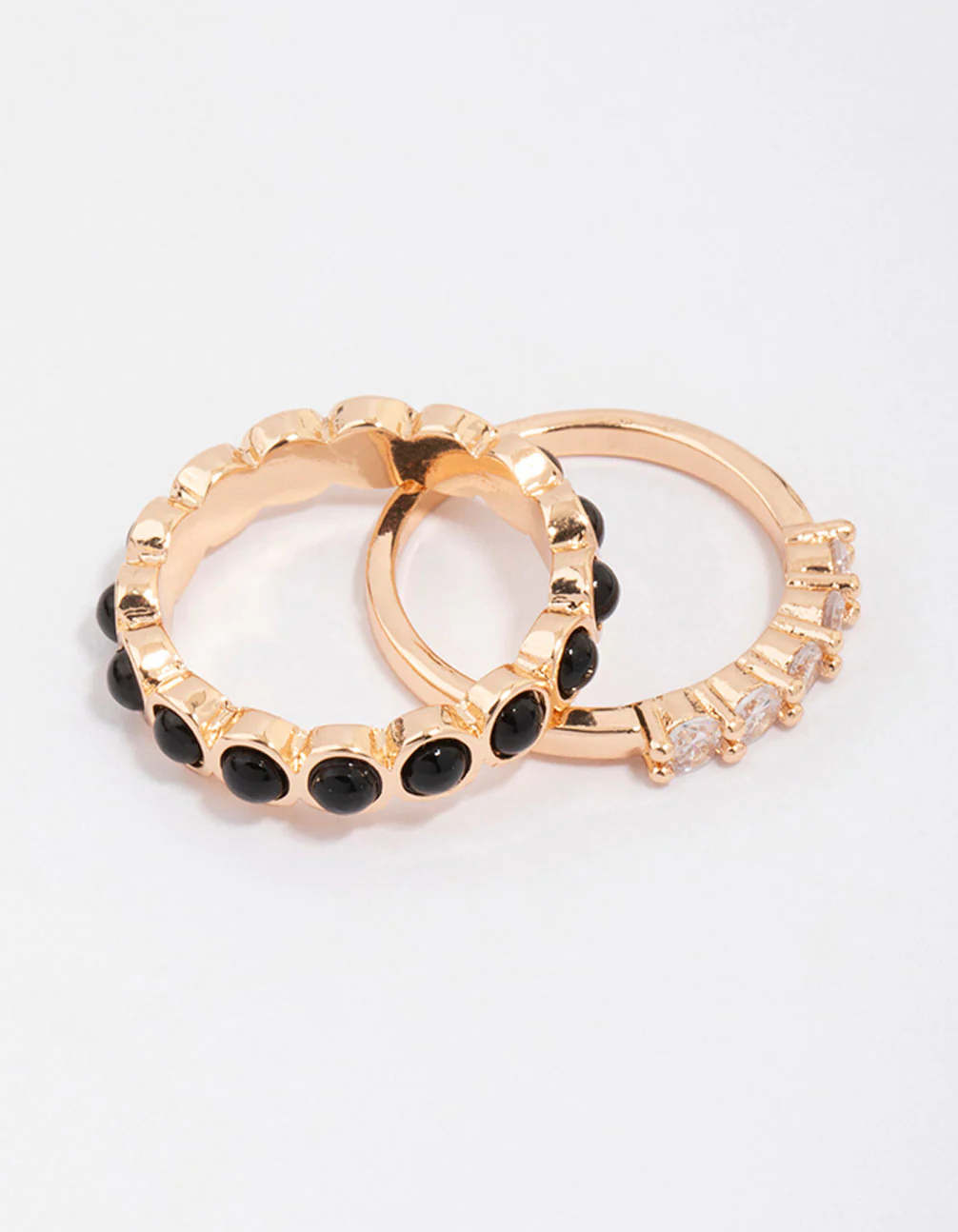 Gold Rounded Band Stacking Rings - Image 2