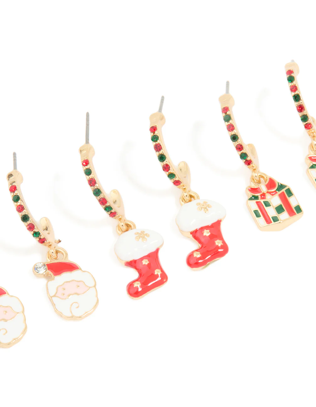 Gold Santa & Present Studs 3-Pack - Image 2