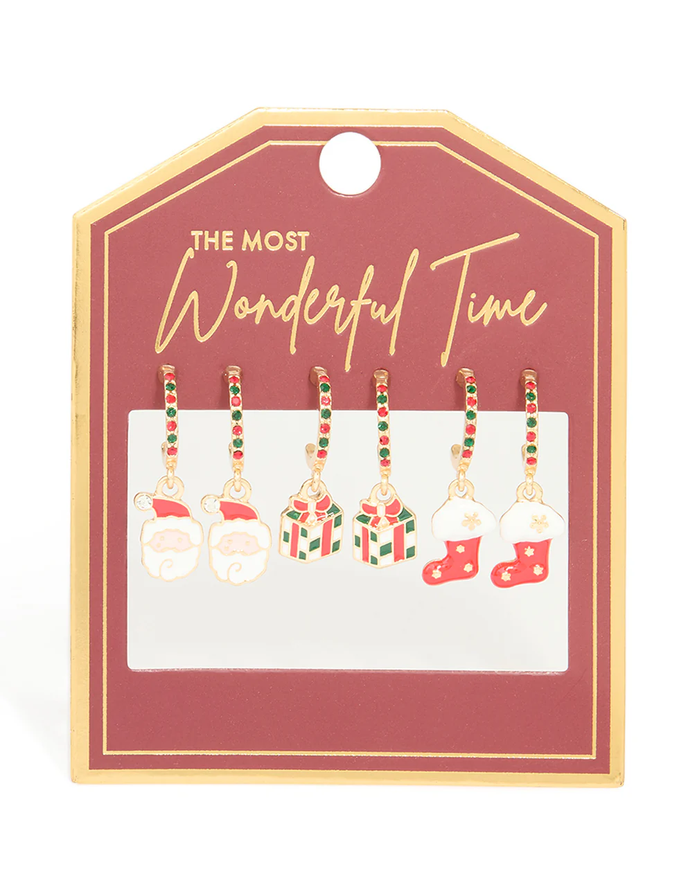 Gold Santa & Present Studs 3-Pack - Image 3