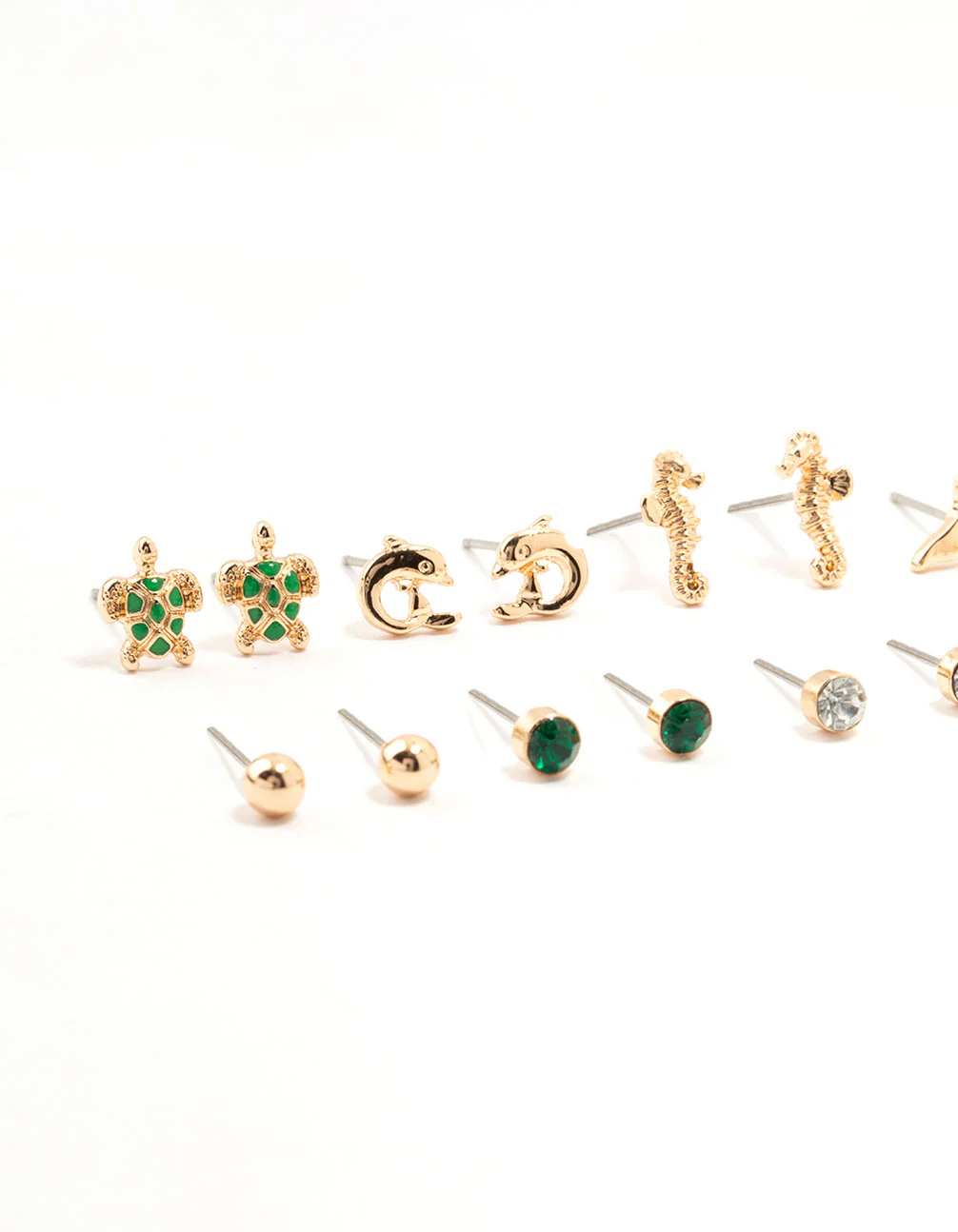Gold Sea Creatures Earrings 8-Pack - Image 2