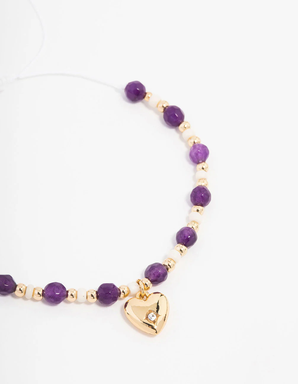 Gold Plated Semi Precious Heart Toggle Bracelet - Image 2