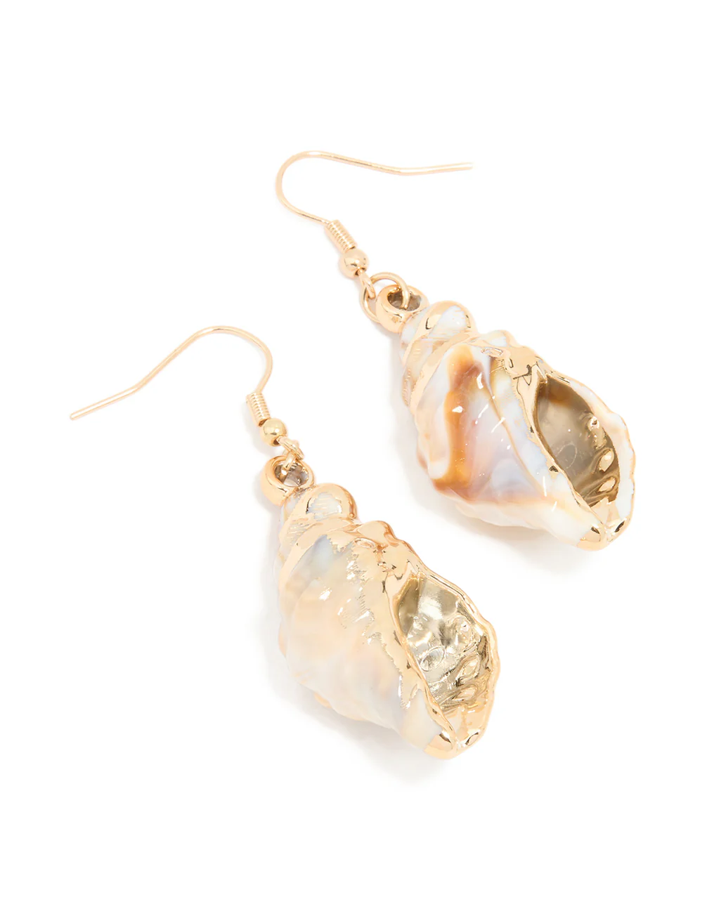 Gold Shell Drop Earrings