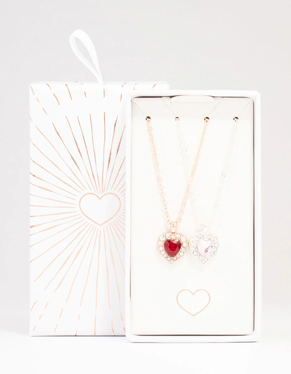 Gold & Silver Mixed Metal Heart Halo Necklace Pack - Image 3