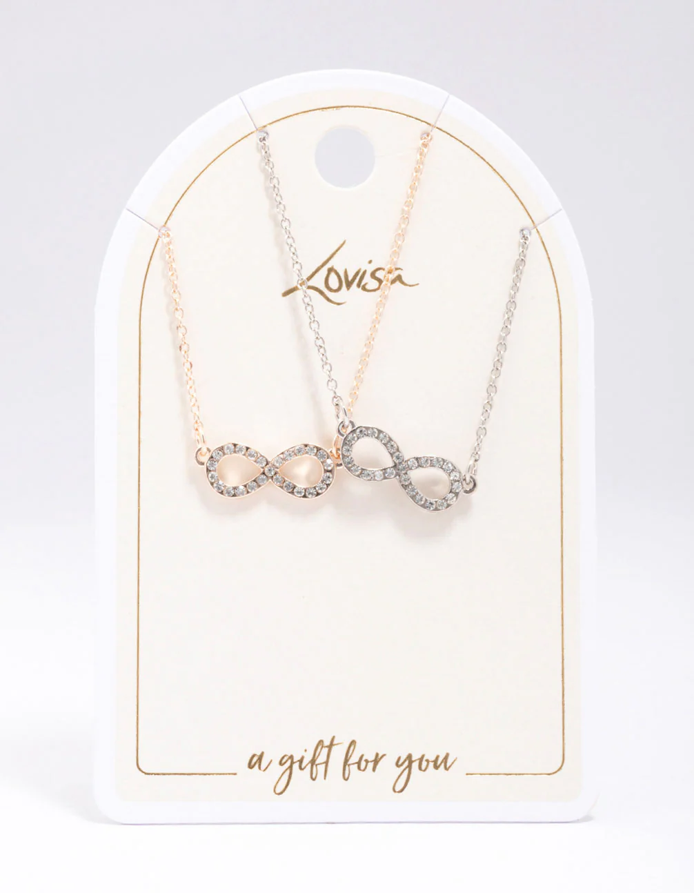 Gold & Silver Infinity Diamante Necklace Pack - Image 2