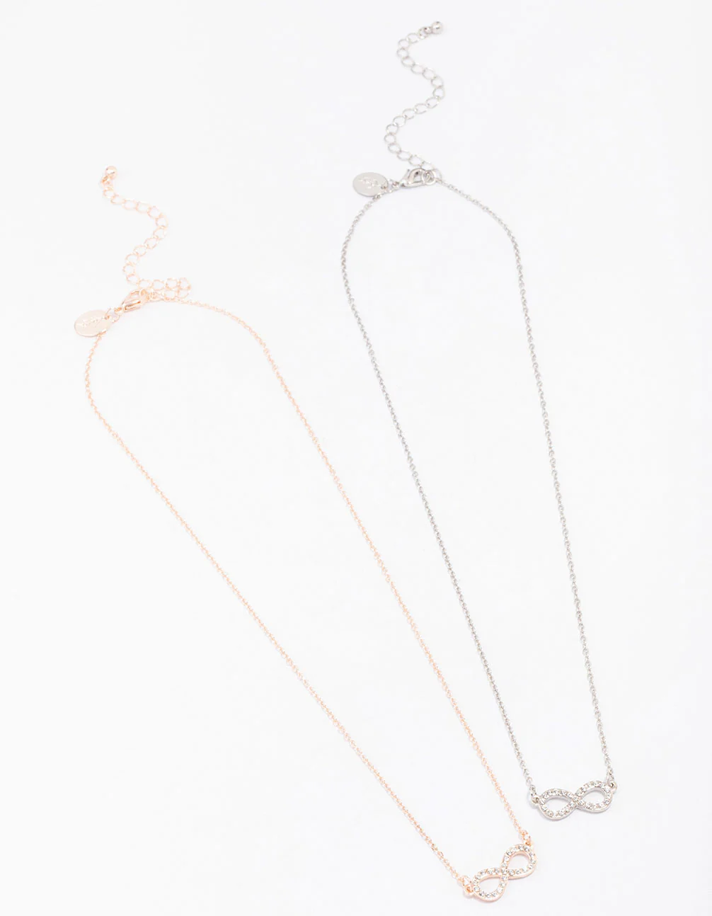Gold & Silver Infinity Diamante Necklace Pack - Image 3