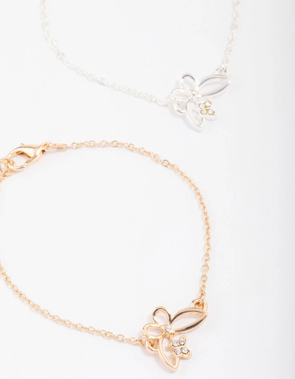 Gold & Silver Two-Toned Butterfly Bracelet Pack - Image 2