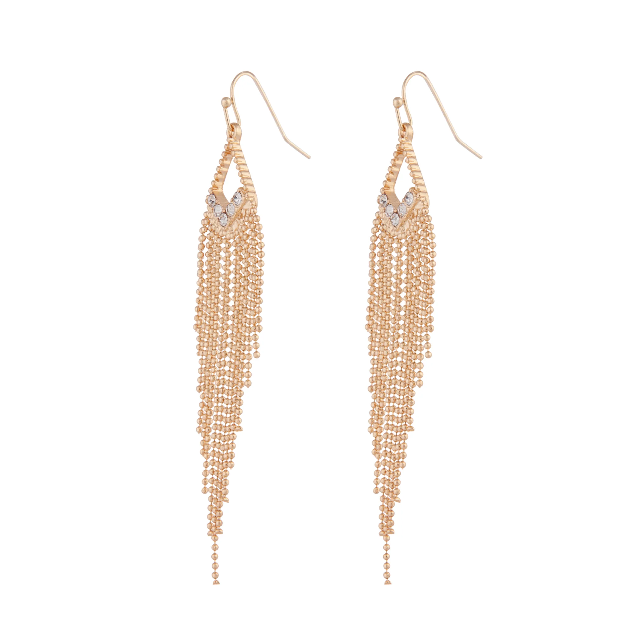 Gold Cascading Drop Earrings - Image 2
