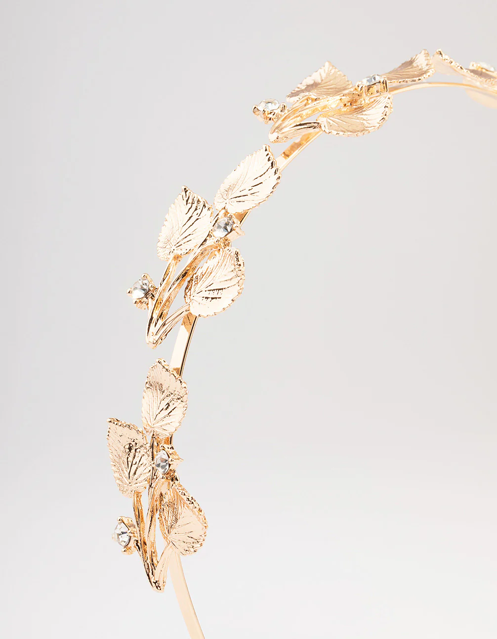 Gold Small Leafy Crystal Headband - Image 2