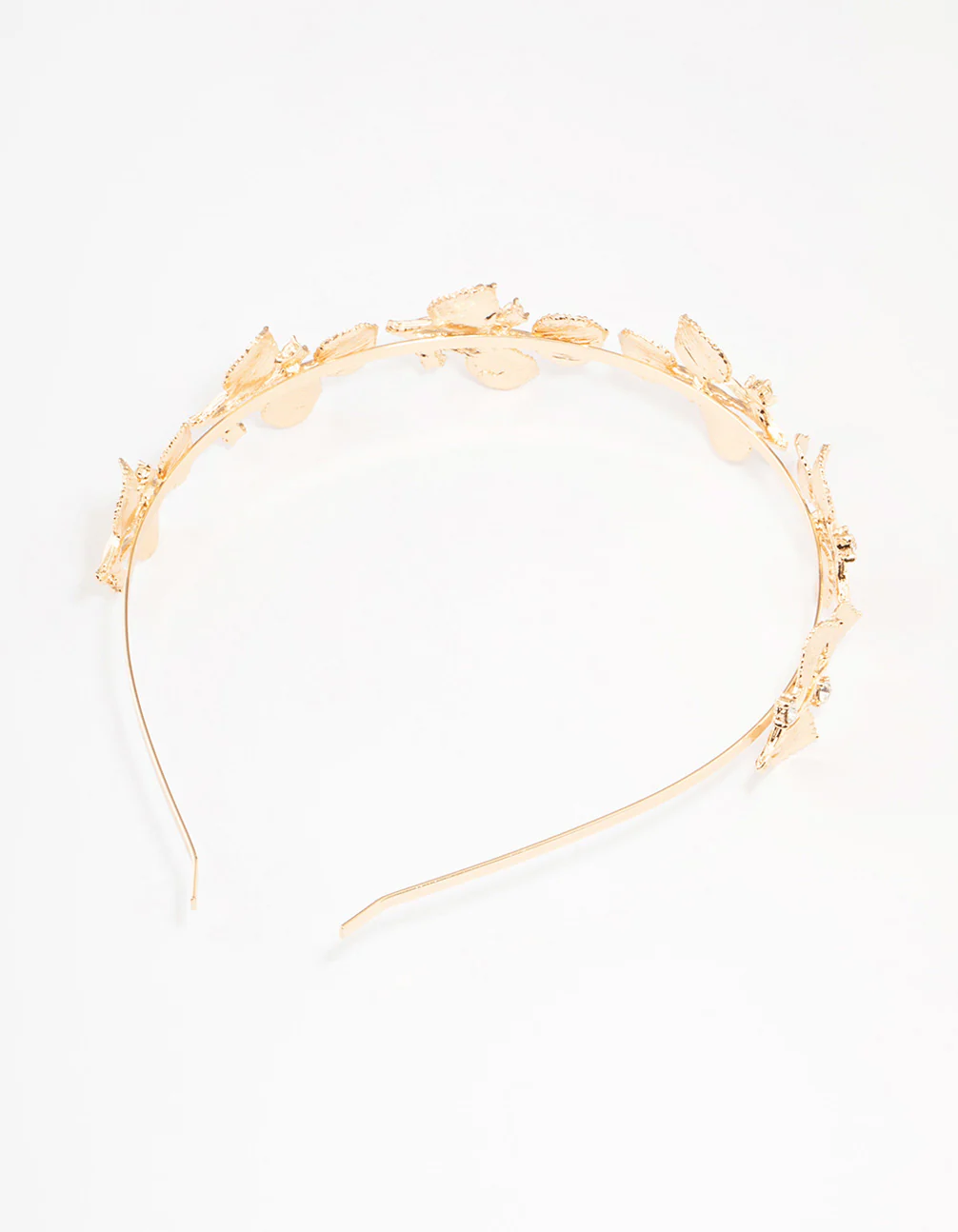 Gold Small Leafy Crystal Headband - Image 3