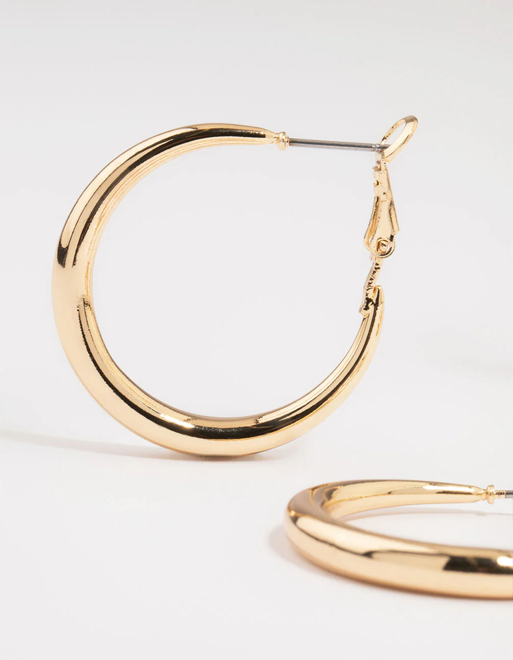 Gold Smooth Huggie Hoop Earrings 3-Pack - Image 2