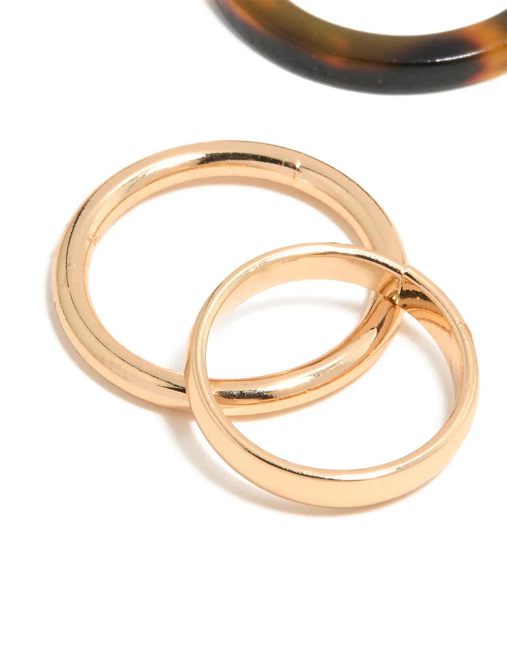 Gold Smooth & Tortoiseshell Rings 6-Pack - Image 2