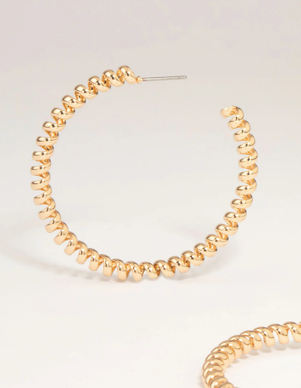 Gold Smooth & Twist Hoop Earrings 3-Pack - Image 3