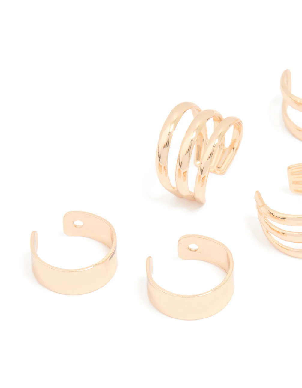 Gold Stacked Ear Cuffs 6-Pack - Image 2