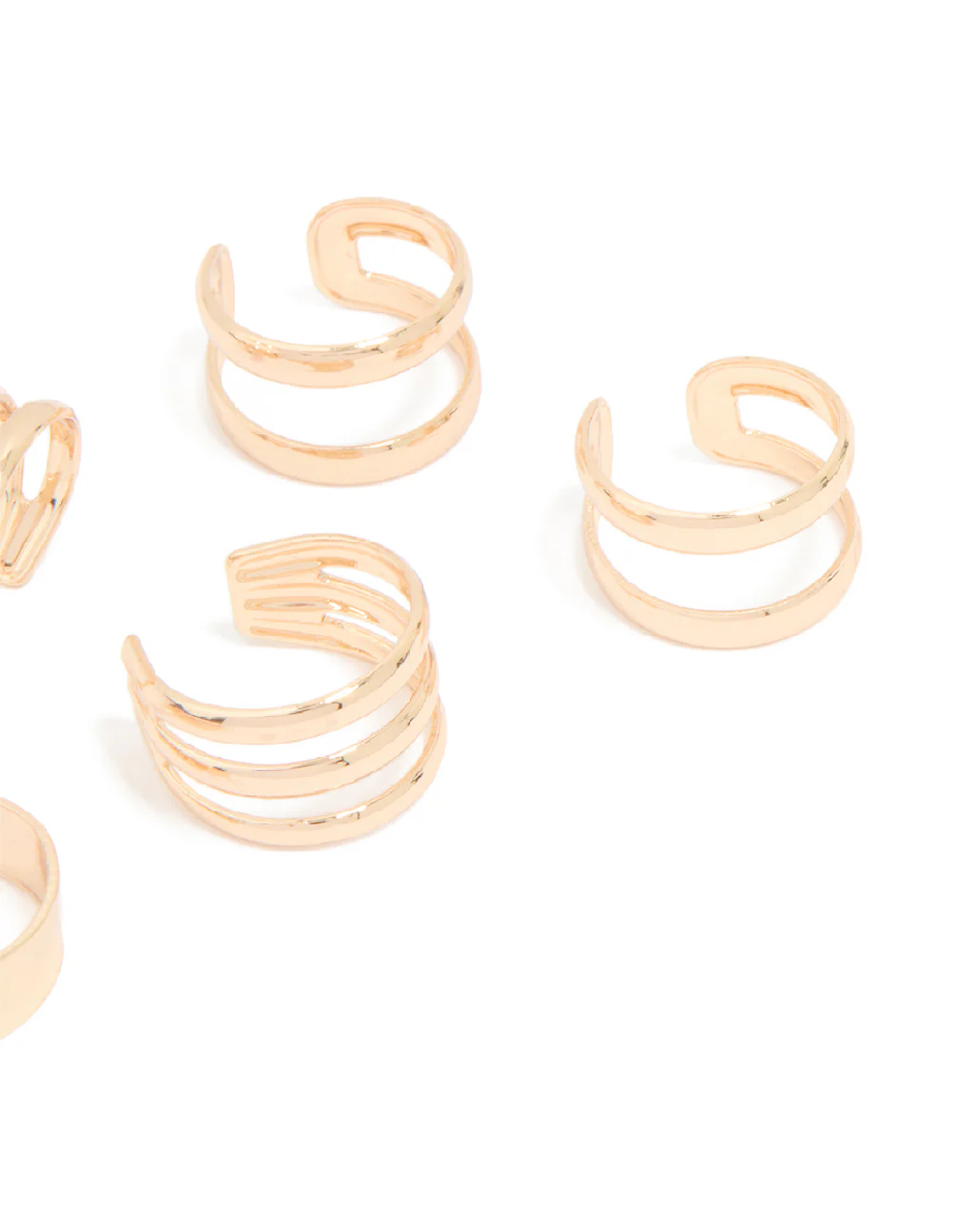 Gold Stacked Ear Cuffs 6-Pack - Image 3