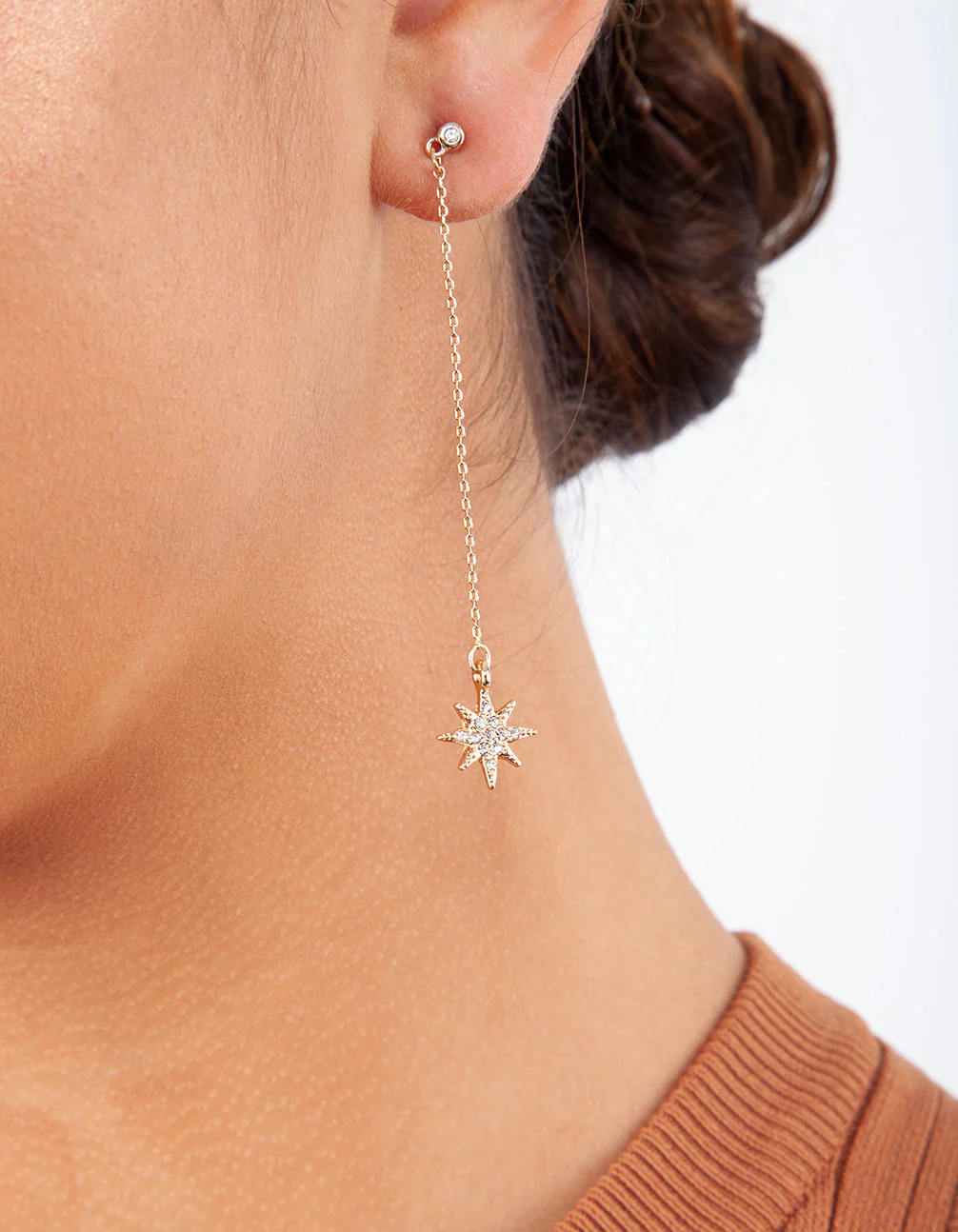 Fine Celestial Thread Drop Earrings - Image 2