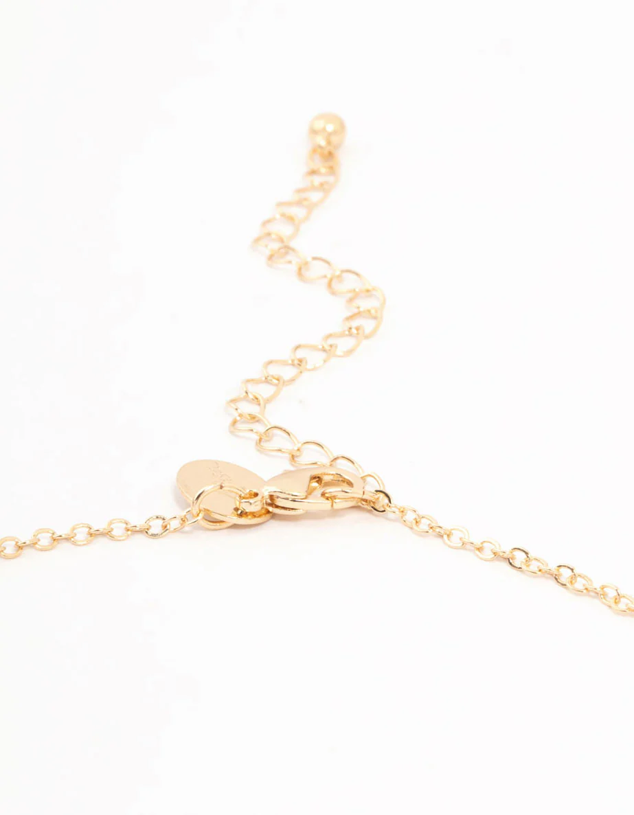 Gold Statement Diamante Cross Necklace - Image 3