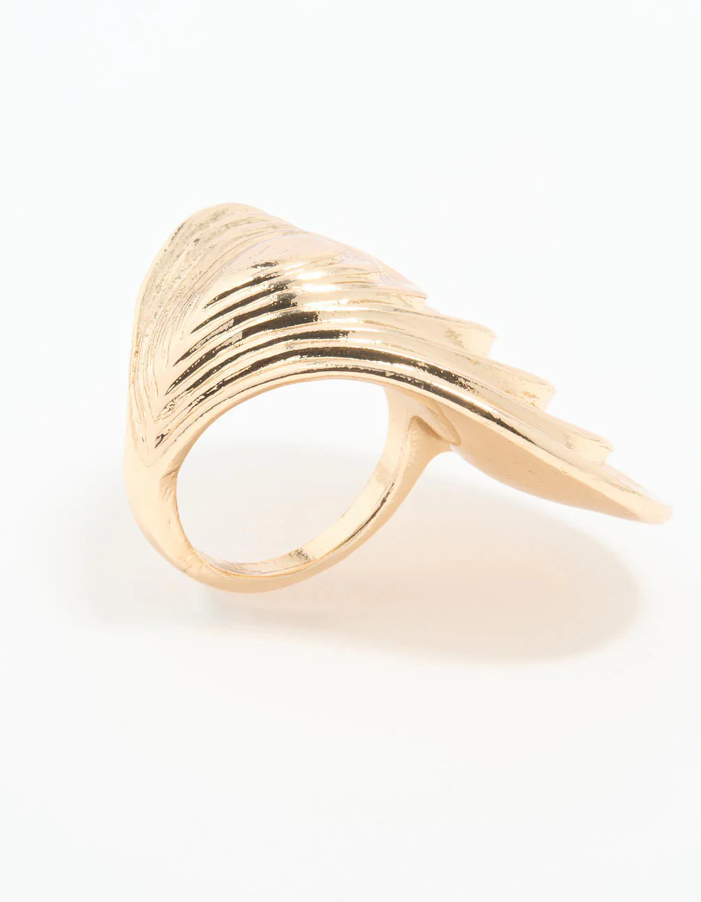 Gold Statement Oval Wave Ring - Image 2