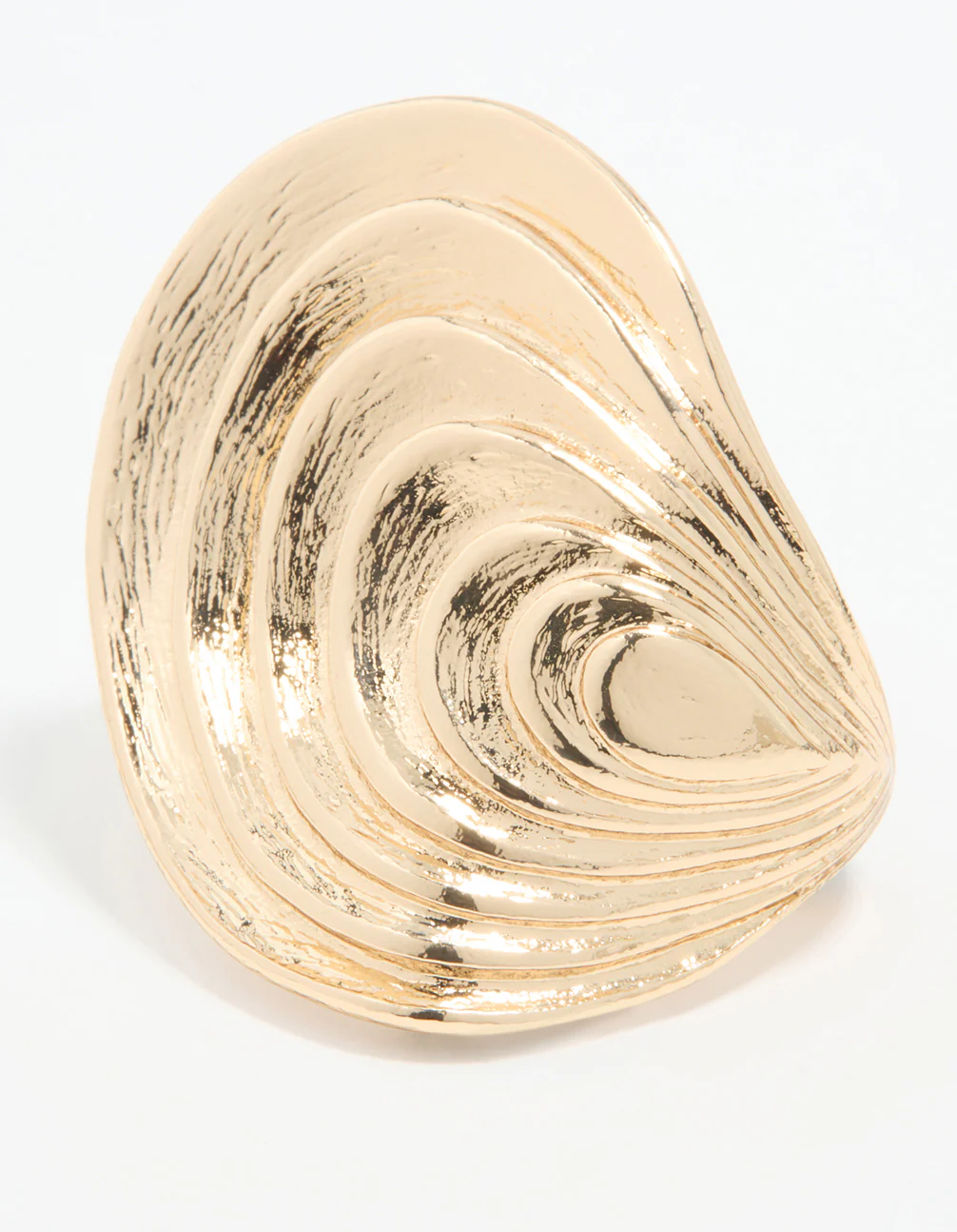 Gold Statement Oval Wave Ring - Image 3