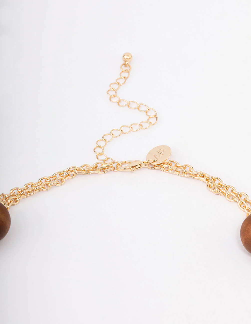 Gold Double Chain Beaded Necklace - Image 3