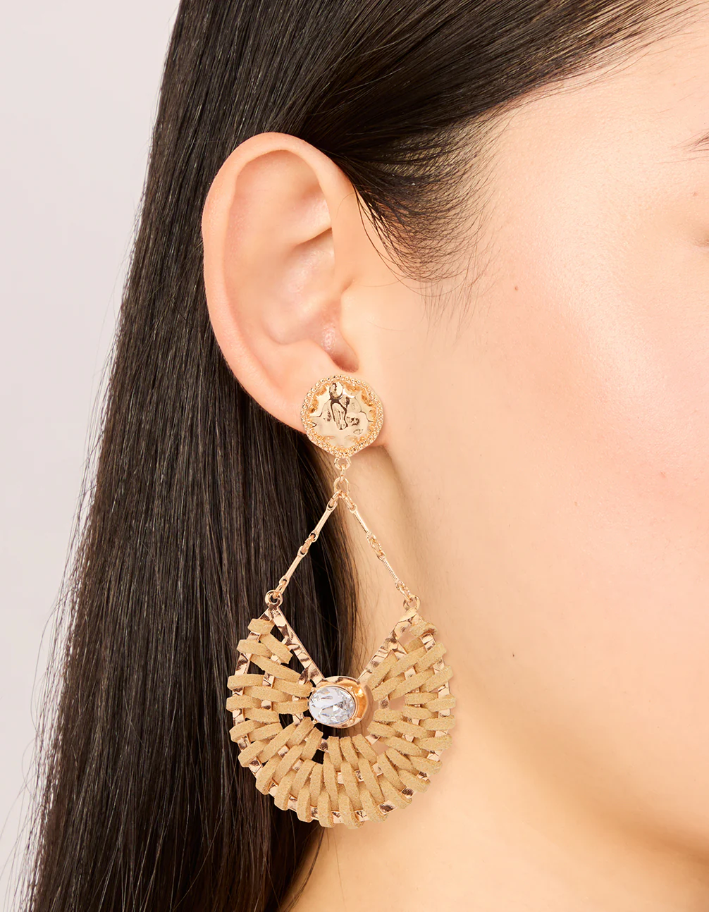 Gold Swing Drop Earrings - Image 2