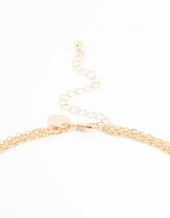 Gold Swirl 3 Layered Necklace - Image 3