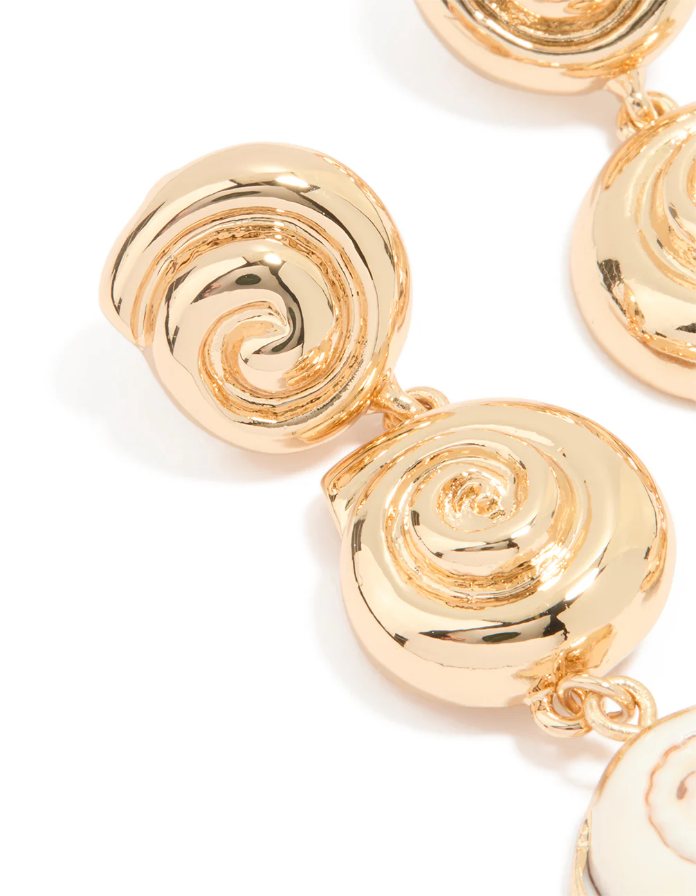 Gold Swirl Drop Earrings - Image 2