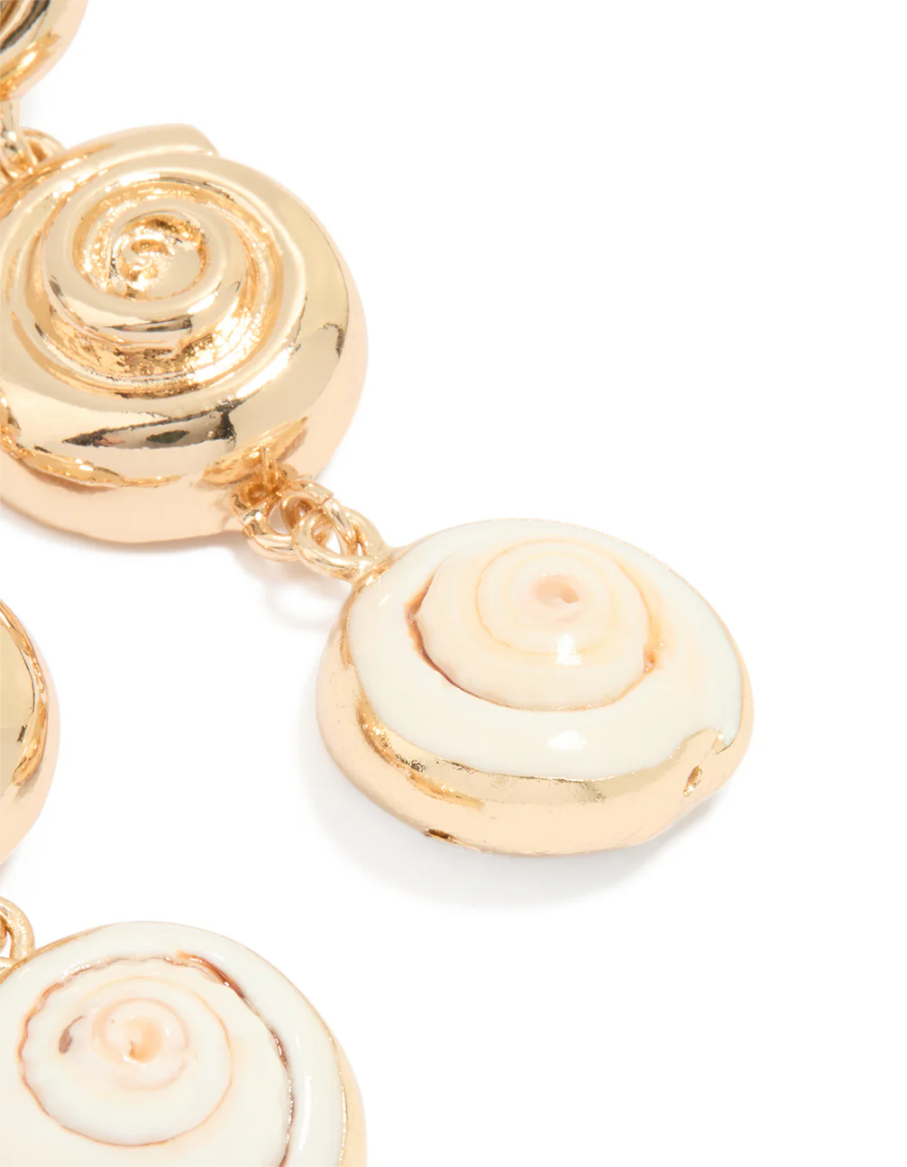 Gold Swirl Drop Earrings - Image 3