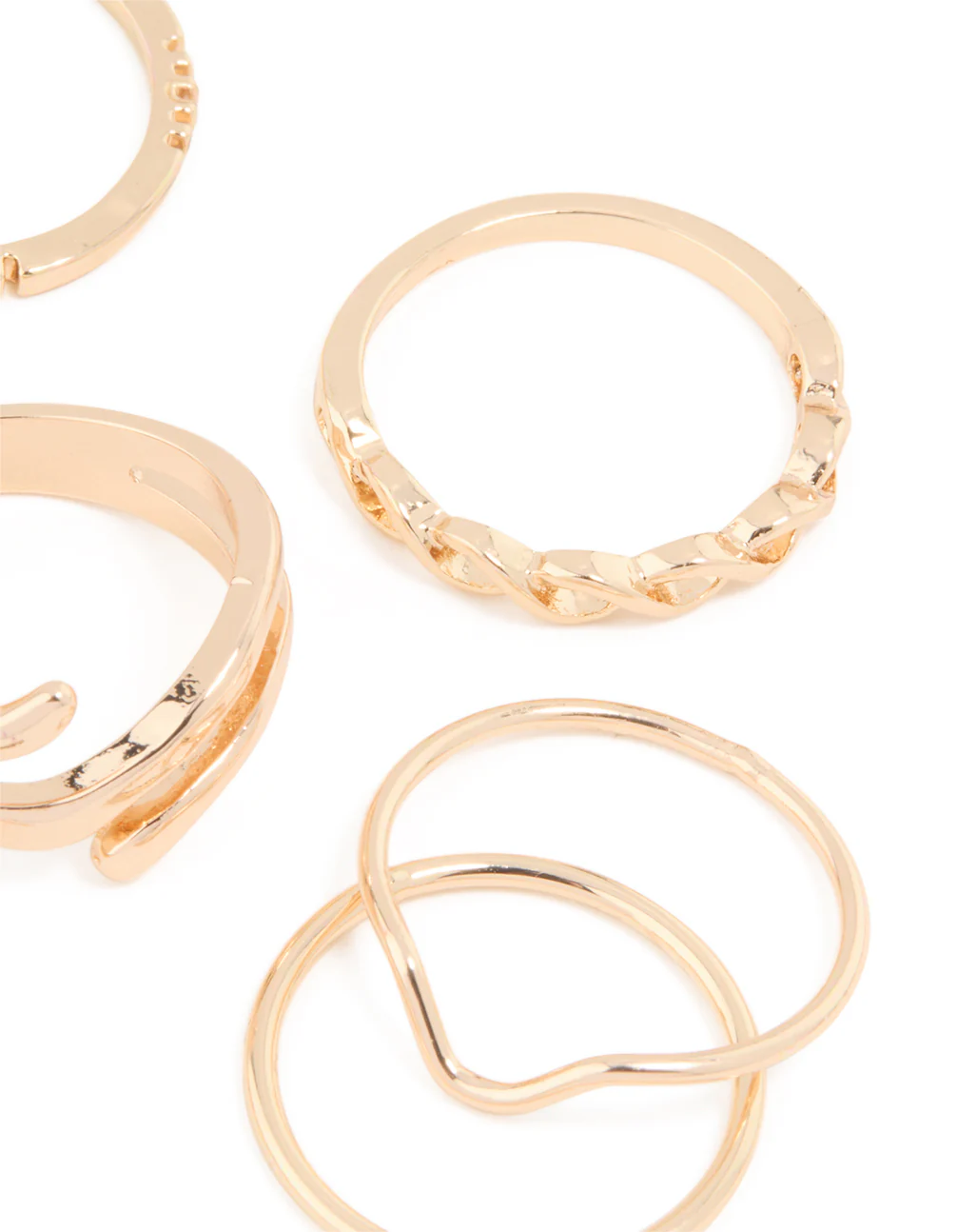 Gold Swirl Mixed Stacking Rings 8-Pack - Image 3