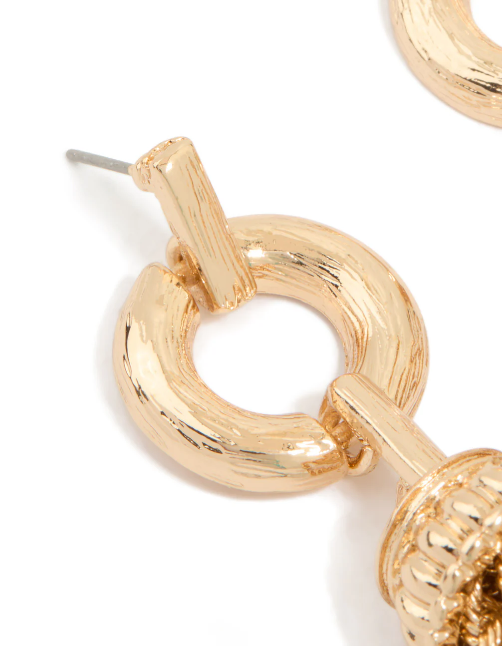 Gold Tassel Drop Earrings - Image 4