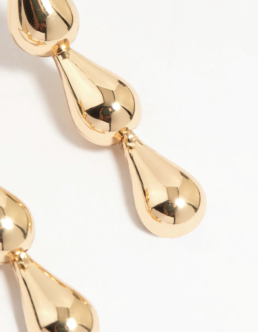 Gold Teardrop Earrings - Image 5