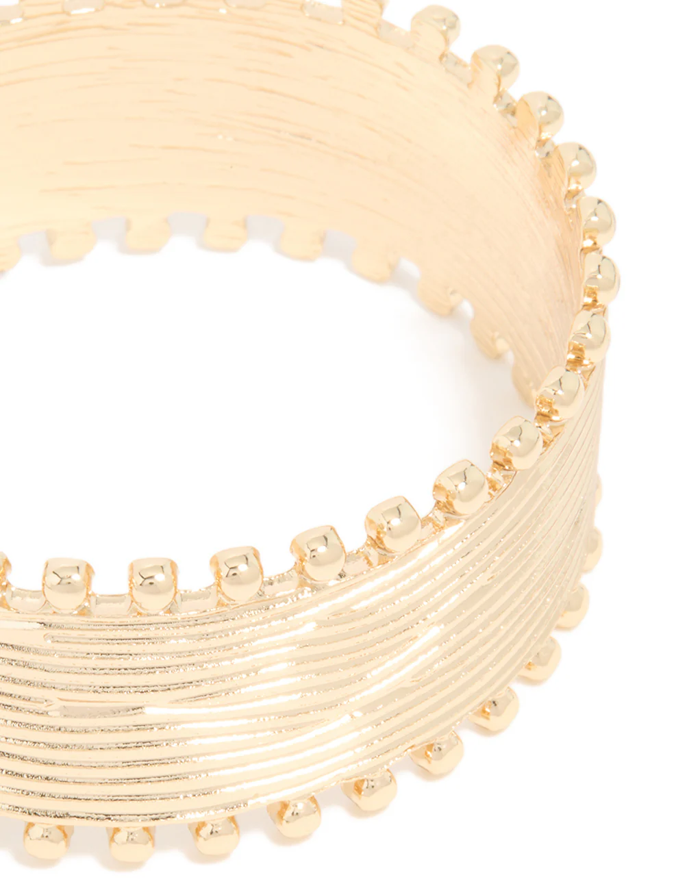 Gold Textured Ball Edge Wrist Cuff - Image 2